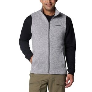 COLUMBIA Alto Pass‎ FLEECE VEST Full Zip Mock Neck Gray Heather Men's size LARGE